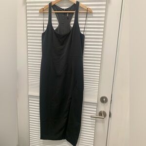 Jay Godfrey black racer back midi dress